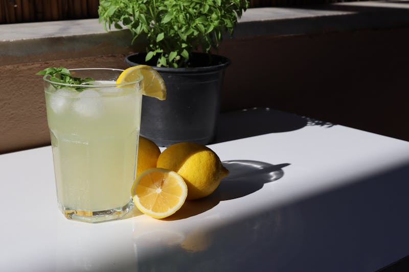Fresh squeezed craft lemonade with mint